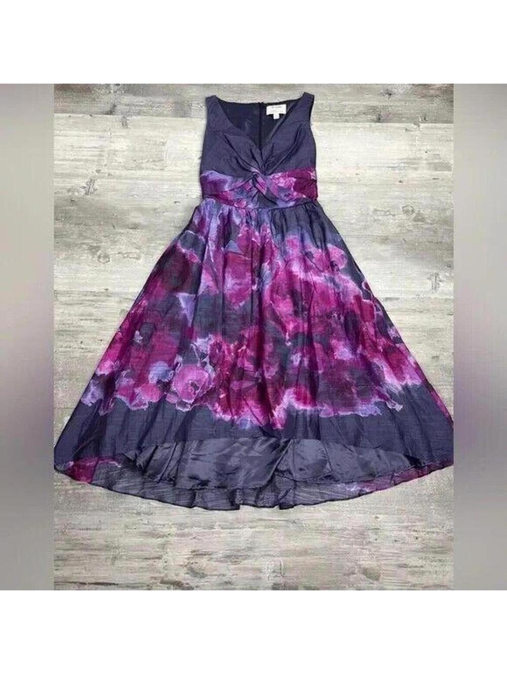 Lela Rose for Neiman Marcus Floral Hi-Low Dress | Sleeveless | Size 2